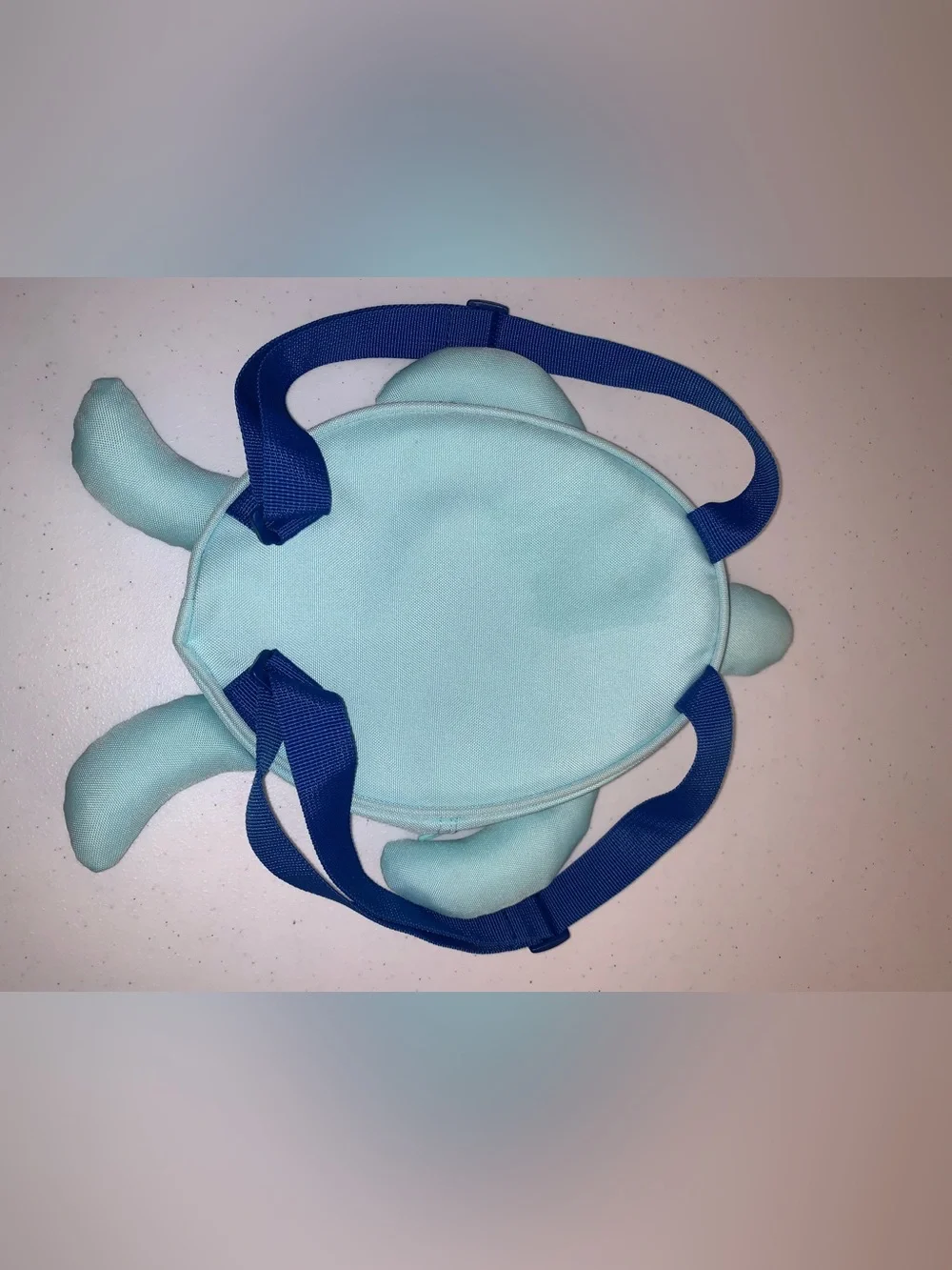 Sea turtle-shaped mini backpack bag featuring a shiny starfish shells & turtles